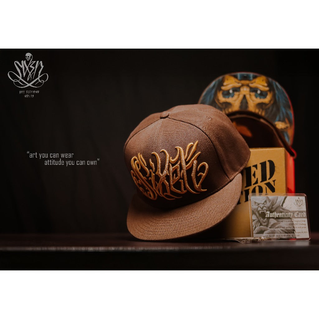 SIXENART - SKULLBROWN SNAPBACK CAP