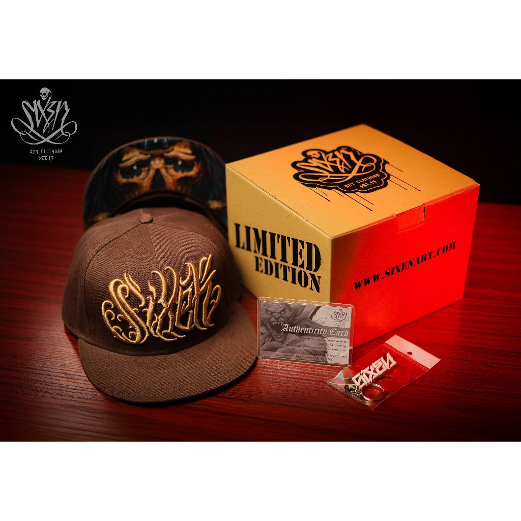 SIXENART - SKULLBROWN SNAPBACK CAP